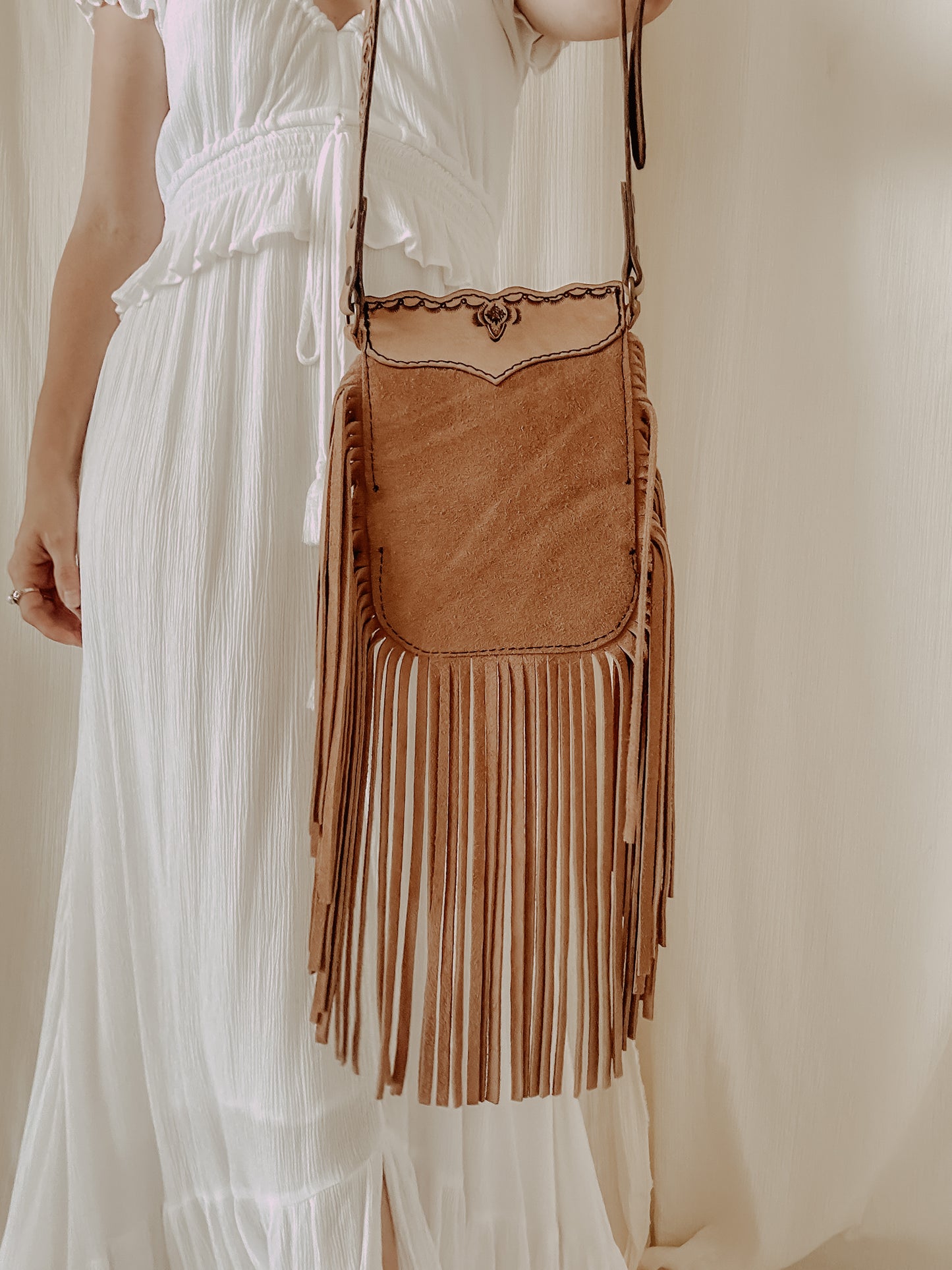 Wildwood Festival Bag : Boho Pattern & Turquoise - Light Tan