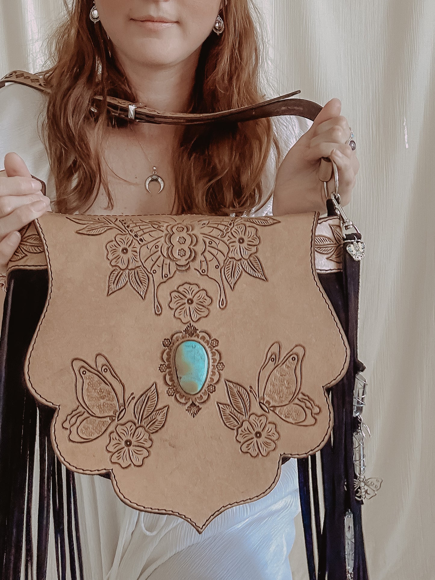 Tierra Sol Crossbody Bag: Butterflies & Turquoise